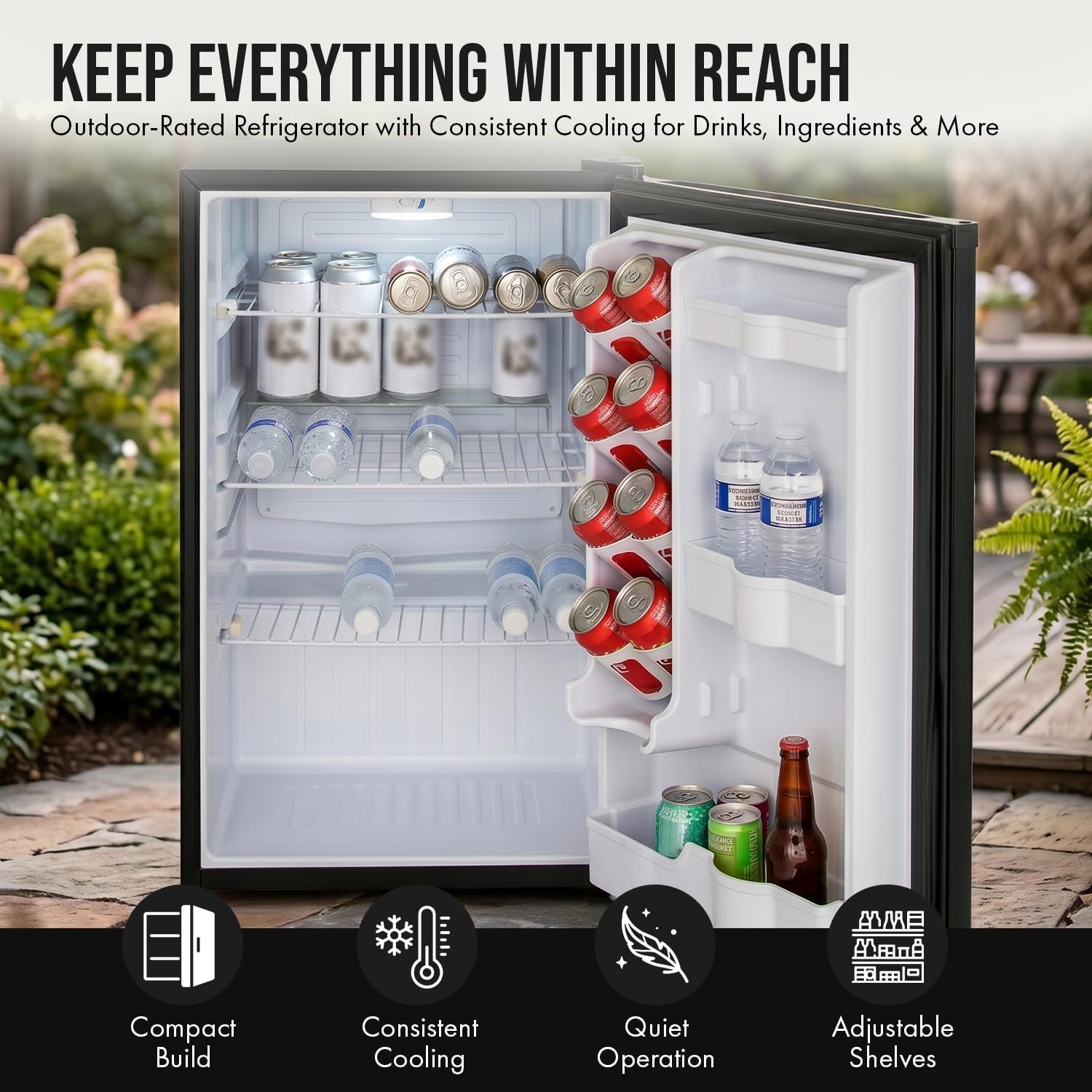BLAZE BBQ Outdoor Gas Grill Package of 32' LTE Built-in Gas Grill, Dop-In Single Side Burner, 32' Door & Two Drawers Combo, Roll Out Double Trash Drawer, 20' Compact Refrigerator, and Accessories