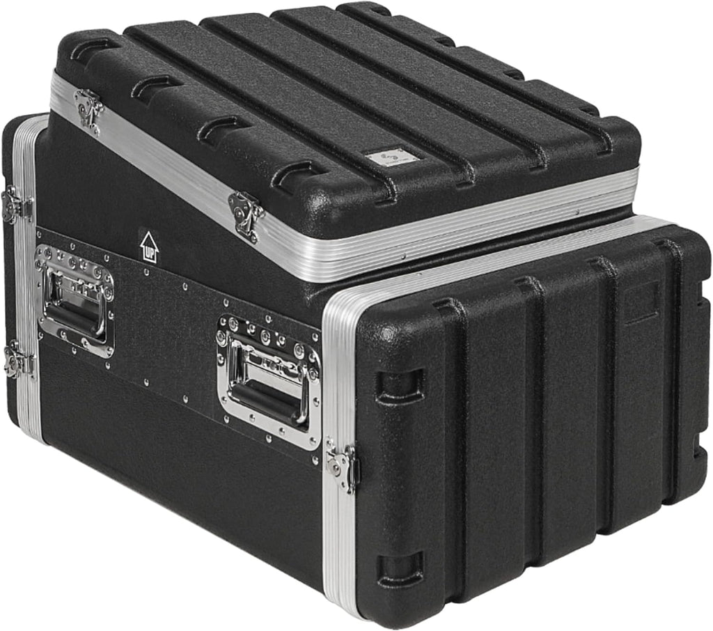 Sound Town Lightweight and Compact 6U ATA ABS Rack Case, with Slant Mixer Top, 21' Depth, 10U Top and 6U Side Spaces (STMR-A10X6U)