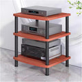 Heavy Duty HiFi Audio Video Stand - Modern Media Cabinet Stereo Rack for Living Room, Durable Electronics Storage, Stylish Functional Design, Brown, H 66.5cm, Perfect for Home Theater