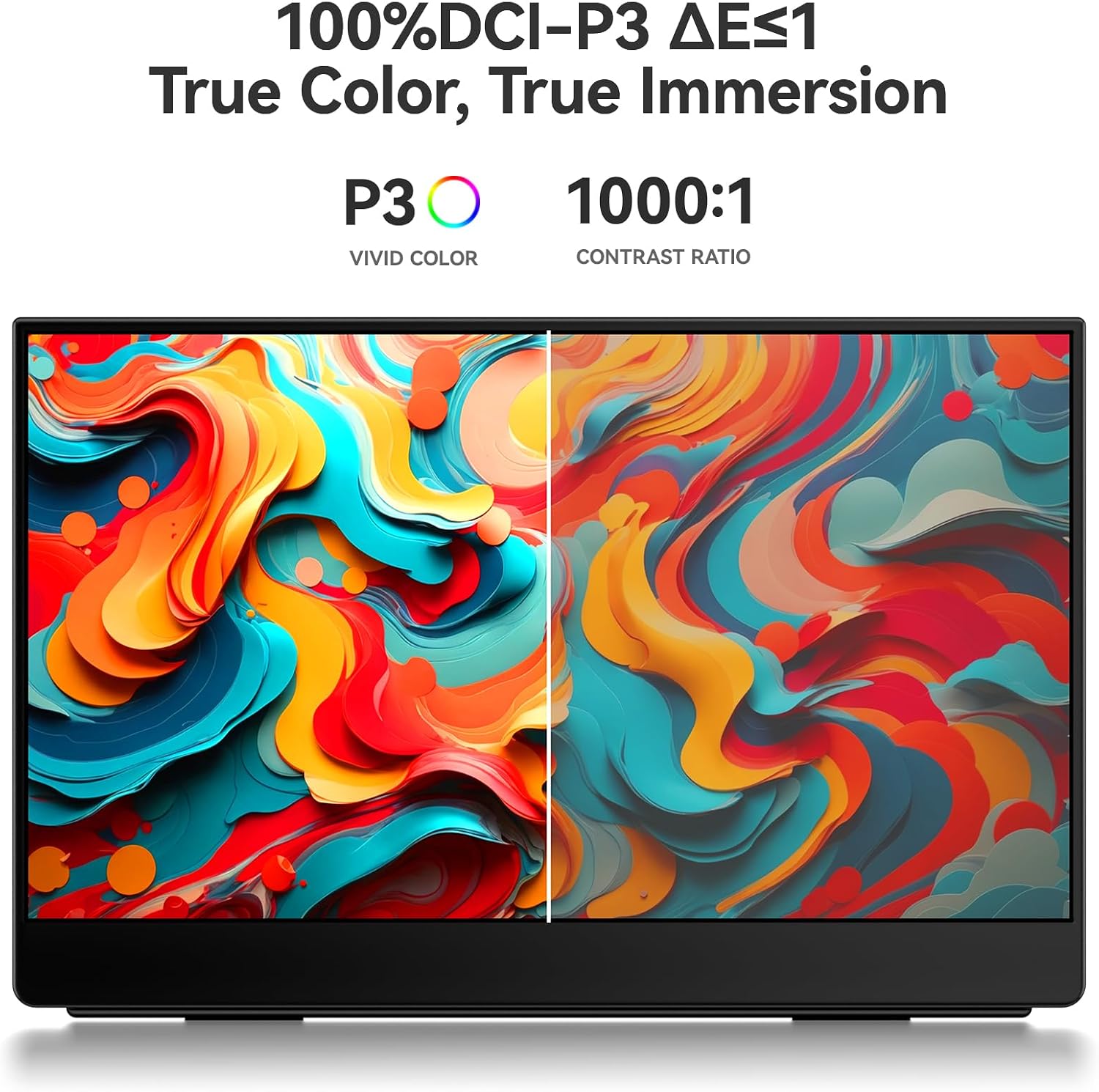 EHOMEWEI Q1g Pro 260Hz QLED 2.5K Portable Gaming Monitor, 15.6' 400Nit Brightness 16:9 Display 2560 * 1440 100% DCI-P3 for Working/Gaming/Travel Phone/Switch/Windows MacOS