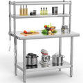 YITAHOME NSF Stainless Steel Work Table With Overshelves, 30' X 24' With 30' X 12' Shelf, Metal Prep Table for Home Kitchen Restaurant Garage Warehouse