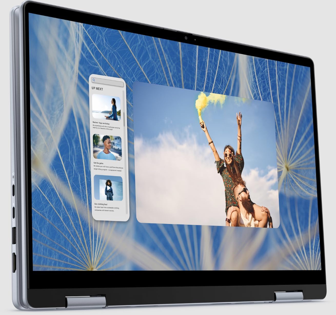 Dell Inspiron 14 7445 2-in-1 Laptop, 14' FHD+ Touchscreen, AMD Ryzen 5 8640HS(Beats i7-1255U), 16GB DDR5 RAM, 1TB PCIe SSD, Backlit KB, FP Reader, Type-C, FHD Webcam, Win 11 Home