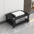AV Media Stand 1/2/3/4 Tier Record Player DVD CD Audio Rack Tower Holder, Adjustable Media Storage Cabinet, Entertainment Stereo Racks Equipment Console Shelf,Black,2 Tier