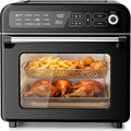 Kismile 18QT Air Fryer Toaster Oven Combo, 12-in-1 Countertop Convection Airfryer Oven, 70–450℉, Bake, Roast, Reheat & Broil, Fits 8–10″ Pizza, Includes Full Accessories, Stainless Steel (Black)
