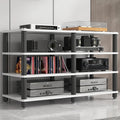 AV Media Stand, Audio Rack Corner Component Cabinet, Open Storage Shelf, Power Amplifier Shelf Equipment, TV Printer Storage Stand, for Home, Office(White,4 Tier 70CM27.5in)