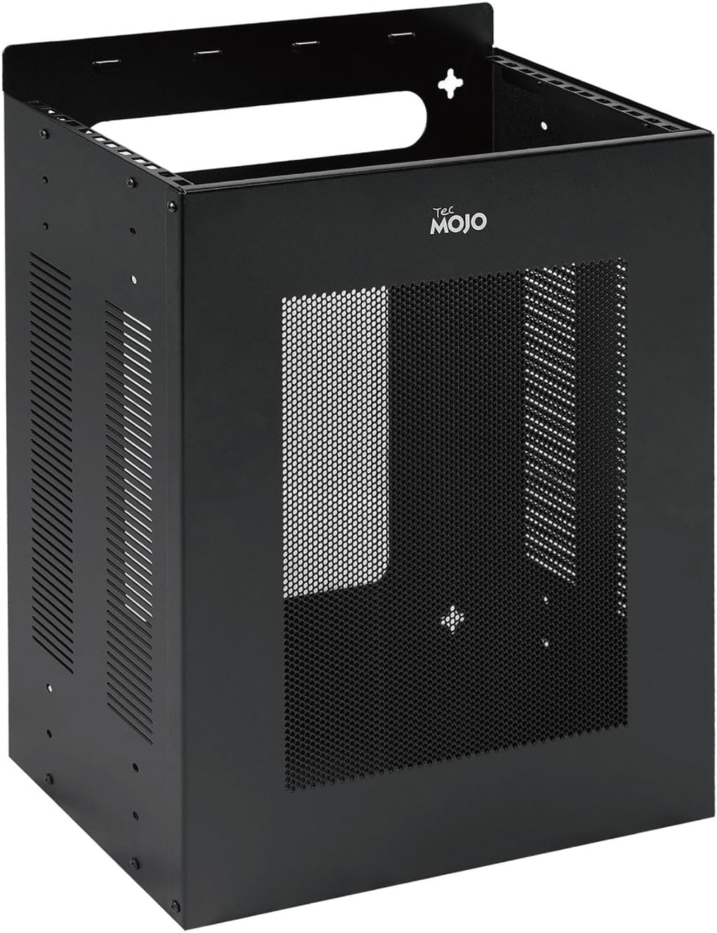 Tecmojo 4U Server Rack, Vertical/Horizontal Wall Mountable Rack with Vented Enclosure for 19 Inch IT Equipment, Cable Modems, Telecom, A/V,Black