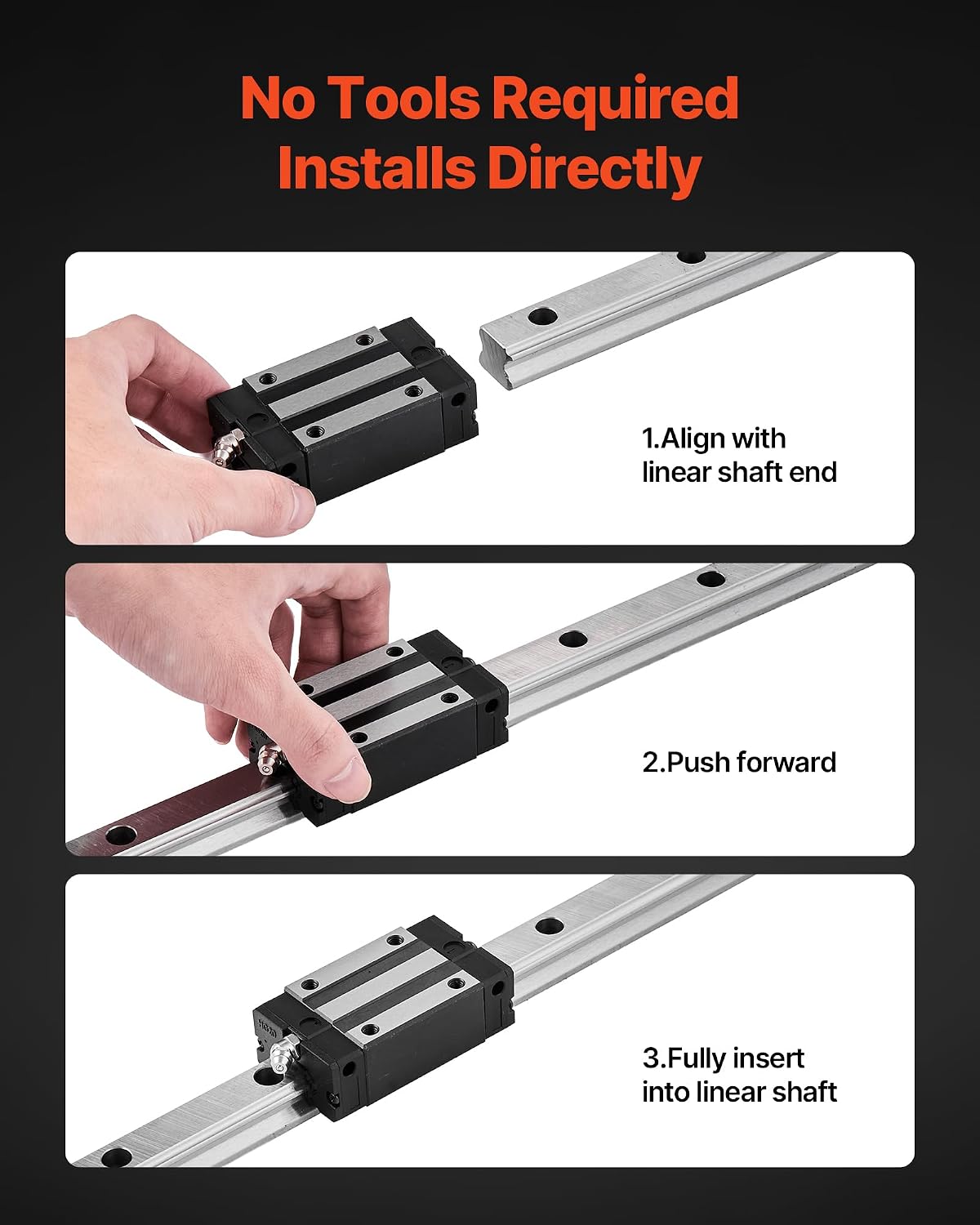 VEVOR Linear Rail Guide Kit, HGR20, 2Pcs 2000 mm (78.74 inch) Linear Motion Rails and 4Pcs Bearing Slide Blocks, Anti Rust and High Precision Kit, for DIY, CNC Routers, Lathes, Mills, 3D Printers