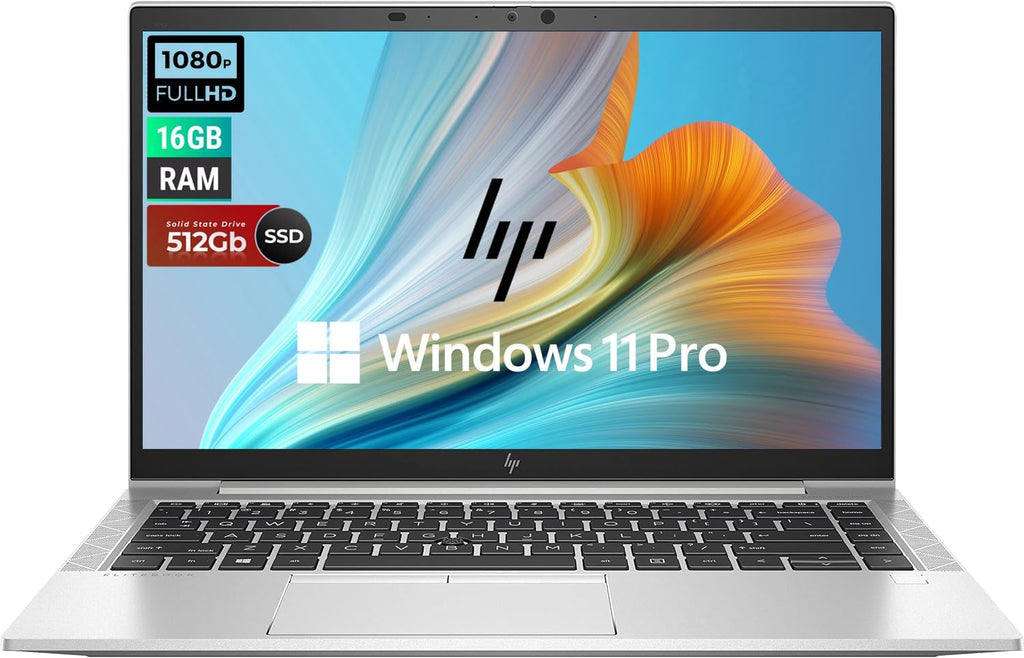 HP EliteBook 845 G8 14' FHD Business Laptop Computer, AMD Ryzen 5 Pro 5650U 2.30GHz Processor Notebook PC, 16GB RAM, 512GB SSD, Backlit Keyboard, Windows 11 Pro - Silver (Renewed)