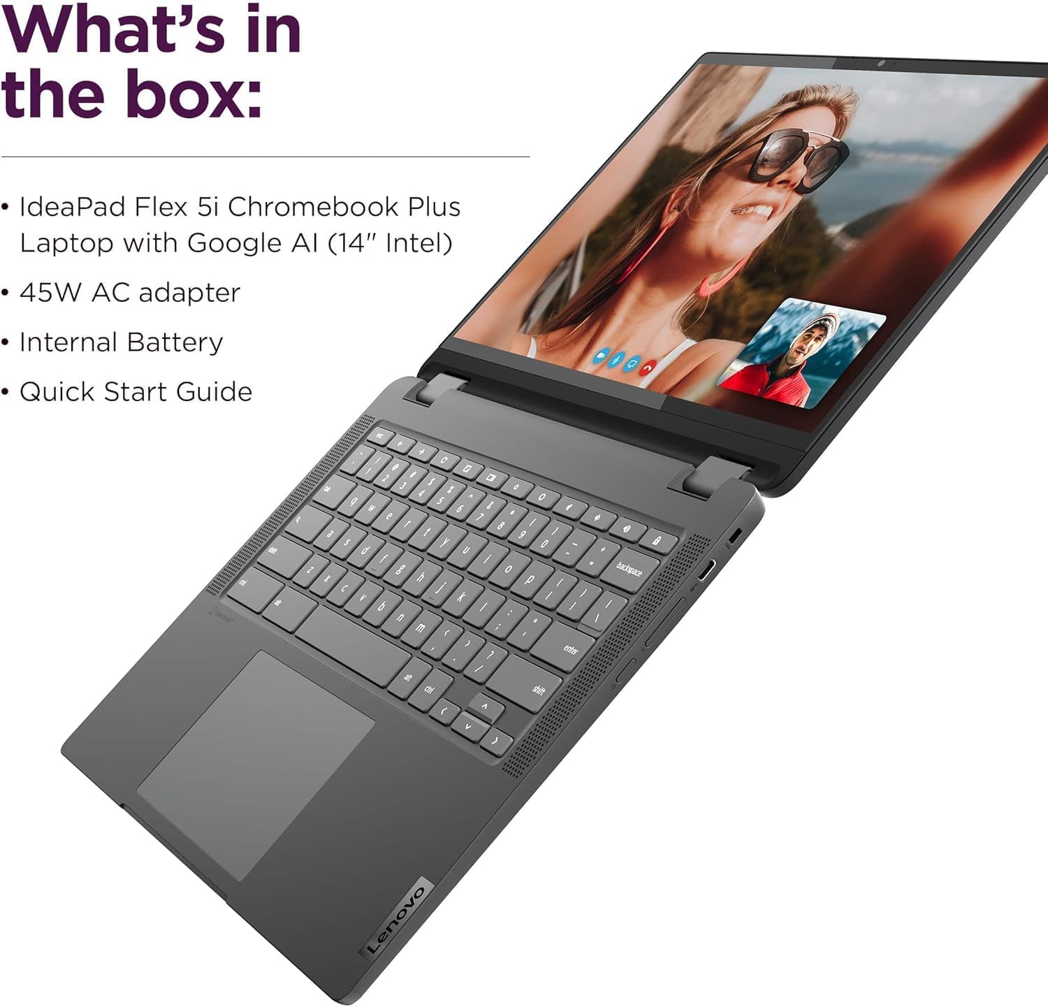 Lenovo IdeaPad Flex 5i Chromebook Plus 2-in-1 Laptop (14' FHD+ Touchscreen, Intel 6-Core i3-1315U, 8GB RAM, 384GB Storage(256GB+128GB IST SD)) Business, Home, Students, Webcam, Backlit KB, Chrome OS