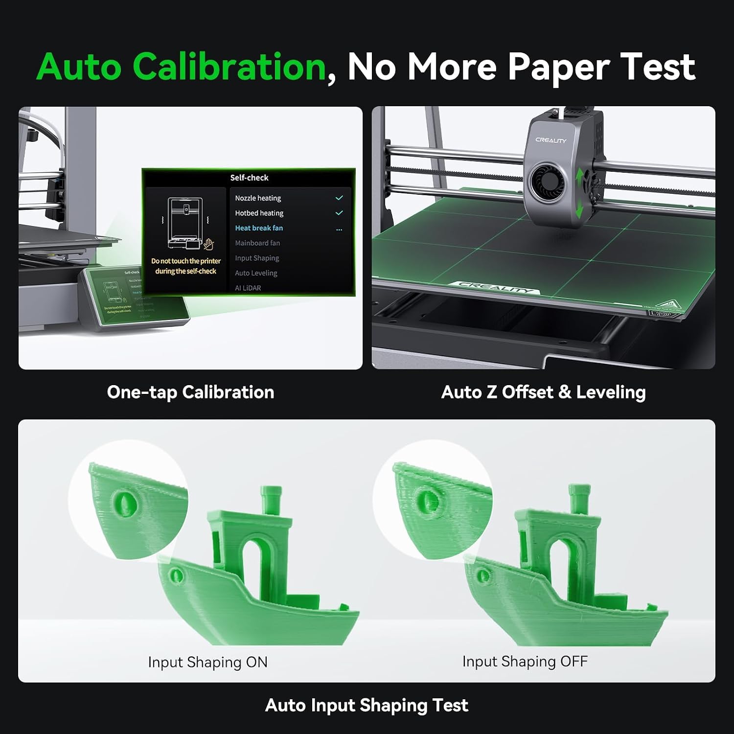 Creality Ender 3 V3 Plus 3D Printer Bundle with PLA Filament 1.75mm 4 Packs（4 Black）