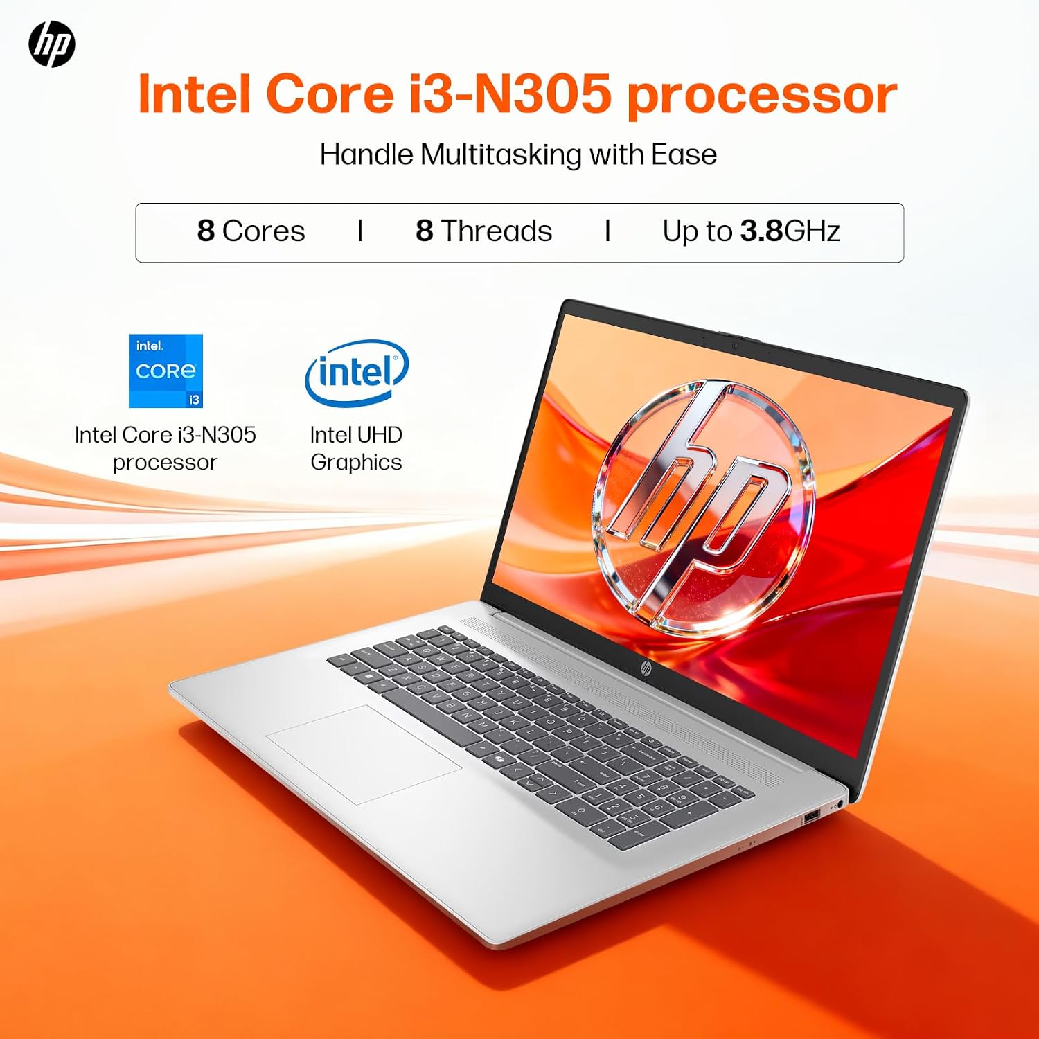 HP 2025 17 inch Laptop, Intel 8-Core i3-N305, 17.3' HD+ Anti-Glare Display, 32GB RAM, 1TB SSD, Windows 11 Pro, Copilot AI, Numeric Keypad, Wi-Fi 6, HDMI, for Business Student, w/Accessories