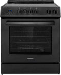 COSMO COS-ERD304K-BK 30 in. Stellar Collection 4.9 cu. ft. Electric Range with 4 Burner Glass Cooktop and Convection Oven in Matte Black