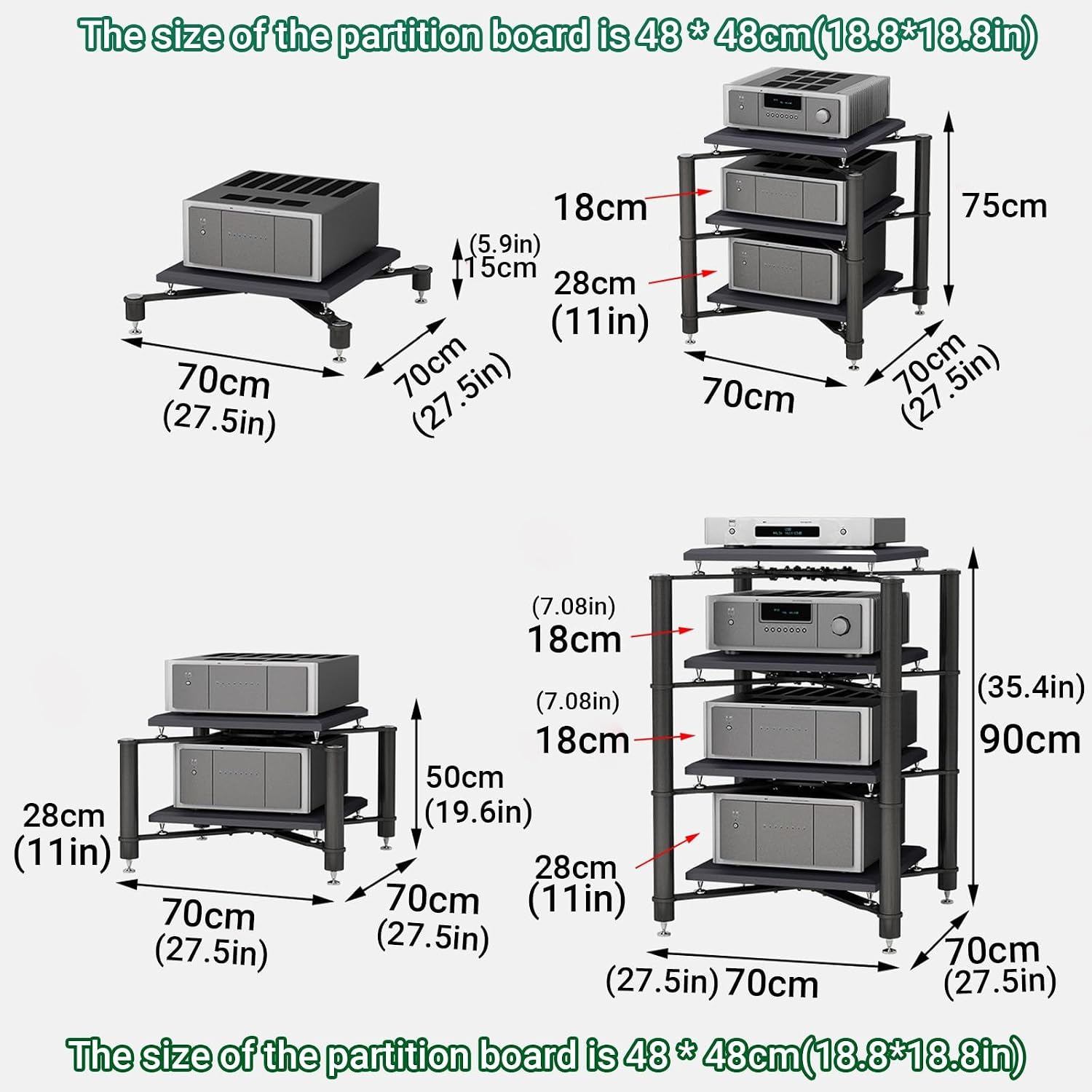 1/2/3/4-layer av Media Stand,Audio Equipment Rack,Corner Media Cabinet,Stereo Cabinet,Audio-Video Shelving,for Family Entertainment Center(Black,2-Layer)