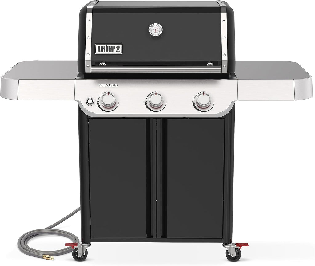 Weber Genesis E-315 Natural Gas Grill for Outdoor Cooking, 3 Burners, Black – Porcelain-Enameled, Cast-Iron Grates, PureBlu Burners