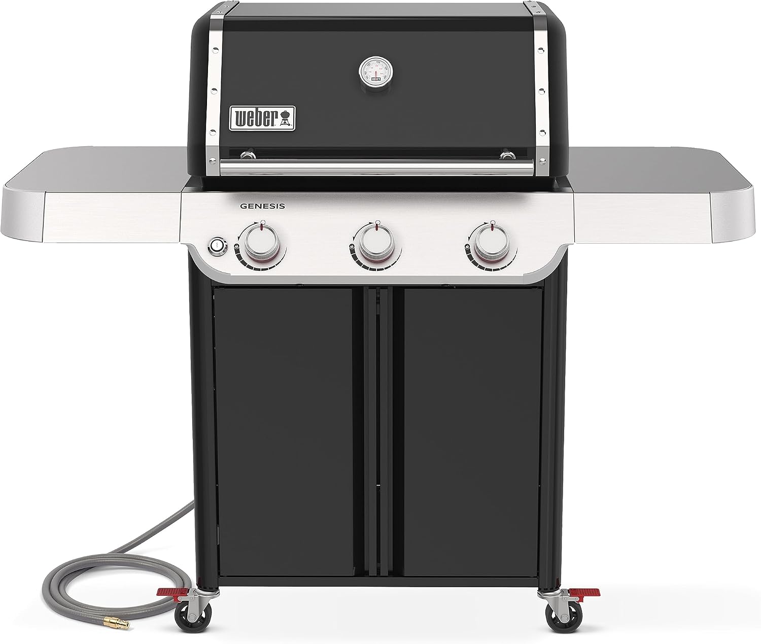 Weber Genesis E-315 Natural Gas Grill for Outdoor Cooking, 3 Burners, Black – Porcelain-Enameled, Cast-Iron Grates, PureBlu Burners