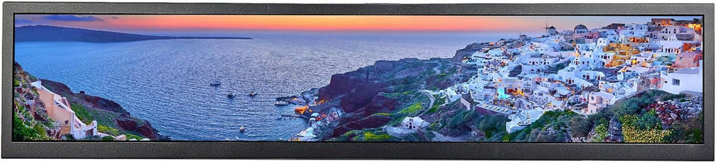 VSDISPLAY 19 Inch IPS Stretched Bar LCD Display 1920x360 Autoplay Monitor for Advertising Extra Display Gaming Cabinet Topper Monitor with USB Ports