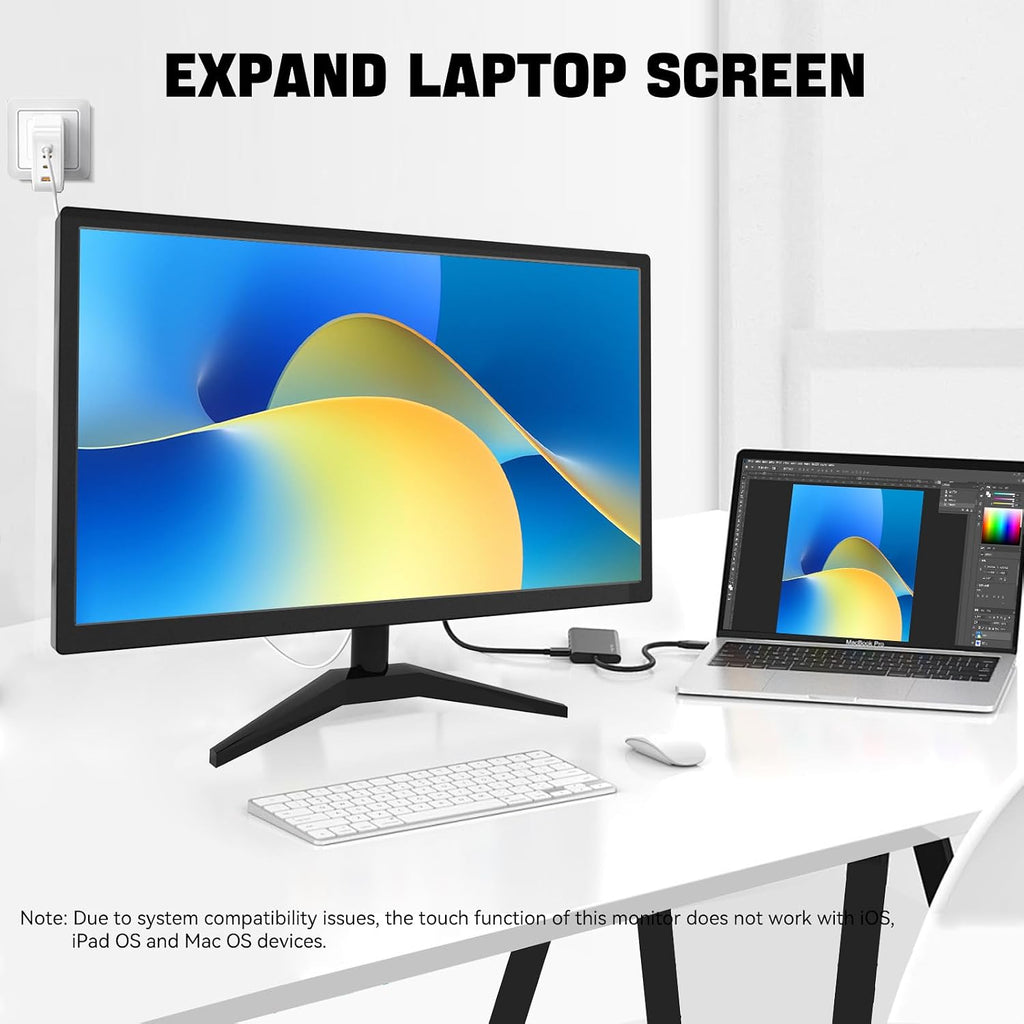 Touchscreen Monitor 22 Inch FHD 1920x1080P IPS PC Monitor, 10-Point Touch Screen Computer Display with HDMI VGA USB Ports, Built-in Speakers, VESA Mountable