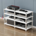 Stereo Rack,Media Storage Cabinet,2/3/4-Tier AV Media Stand Corner Shelf,Audio Rack Tower,Movable Audio Rack Tower Player Stand,Storage for Entertainment Stereo Component,Video Game Console Stand(Ligh