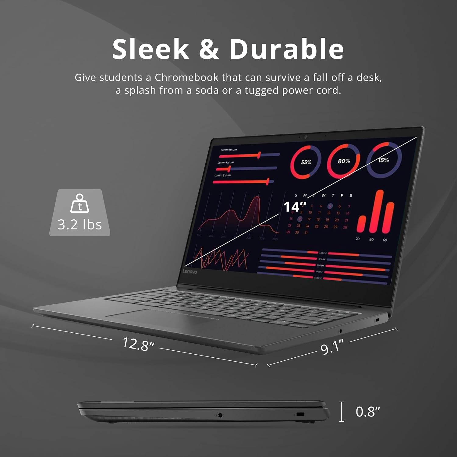 Lenovo Chromebook S330 14' HD Business Laptop, MediaTek MT8173C Processor, MediaTek Integrated Graphics, 4GB LPDDR3 RAM, 32GB eMMC, Wi-Fi 5, HD Webcam, Chrome OS, Black, 128GB Hotface USB Card