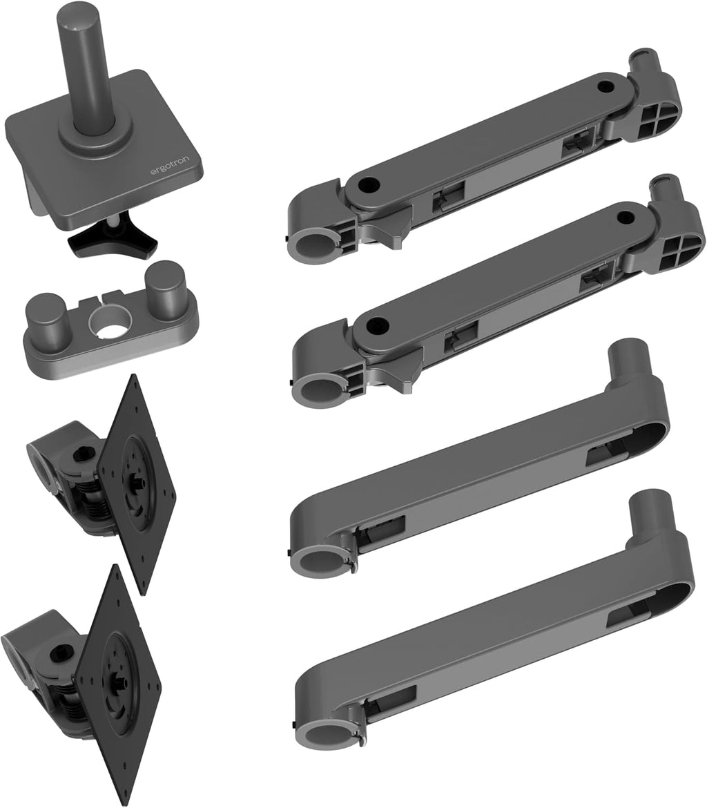 Ergotron – Upgraded LX Pro Premium Dual Monitor Arm, VESA Desk Mount – for 2 Monitors Up to 27 Inches, 4 to 20 lbs Each – Dark Grey