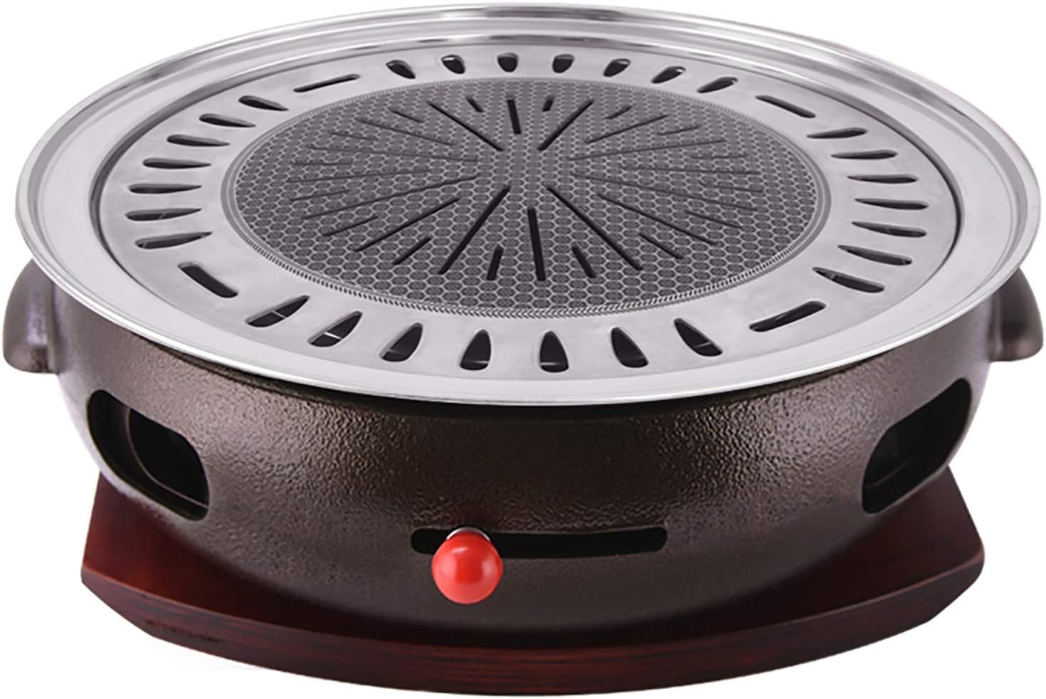 BBQ Barbeque Barbecue Grill, BBQ, Korean Household Charcoal Grill, Large Cast Iron Barbecue Meat Stove, Stainless Steel Grill Pan, 9 Styles (Color : H)