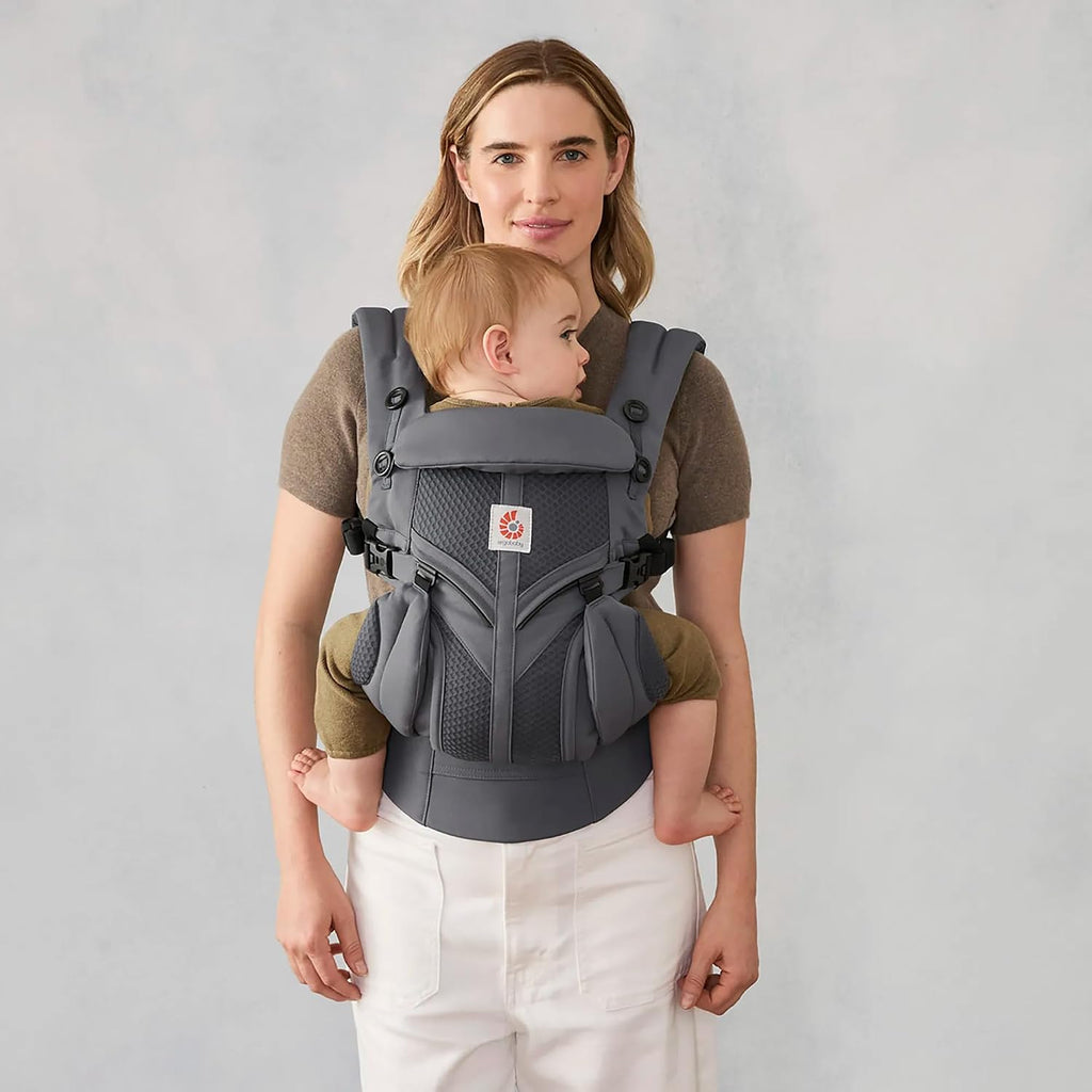 Ergobaby Omni Classic Baby Carrier for Newborn to Toddlers 0-48 Months (7-45 lbs) - 4-Position Breathable Mesh Baby Carrier with Ergonomic Support - Charcoal Grey