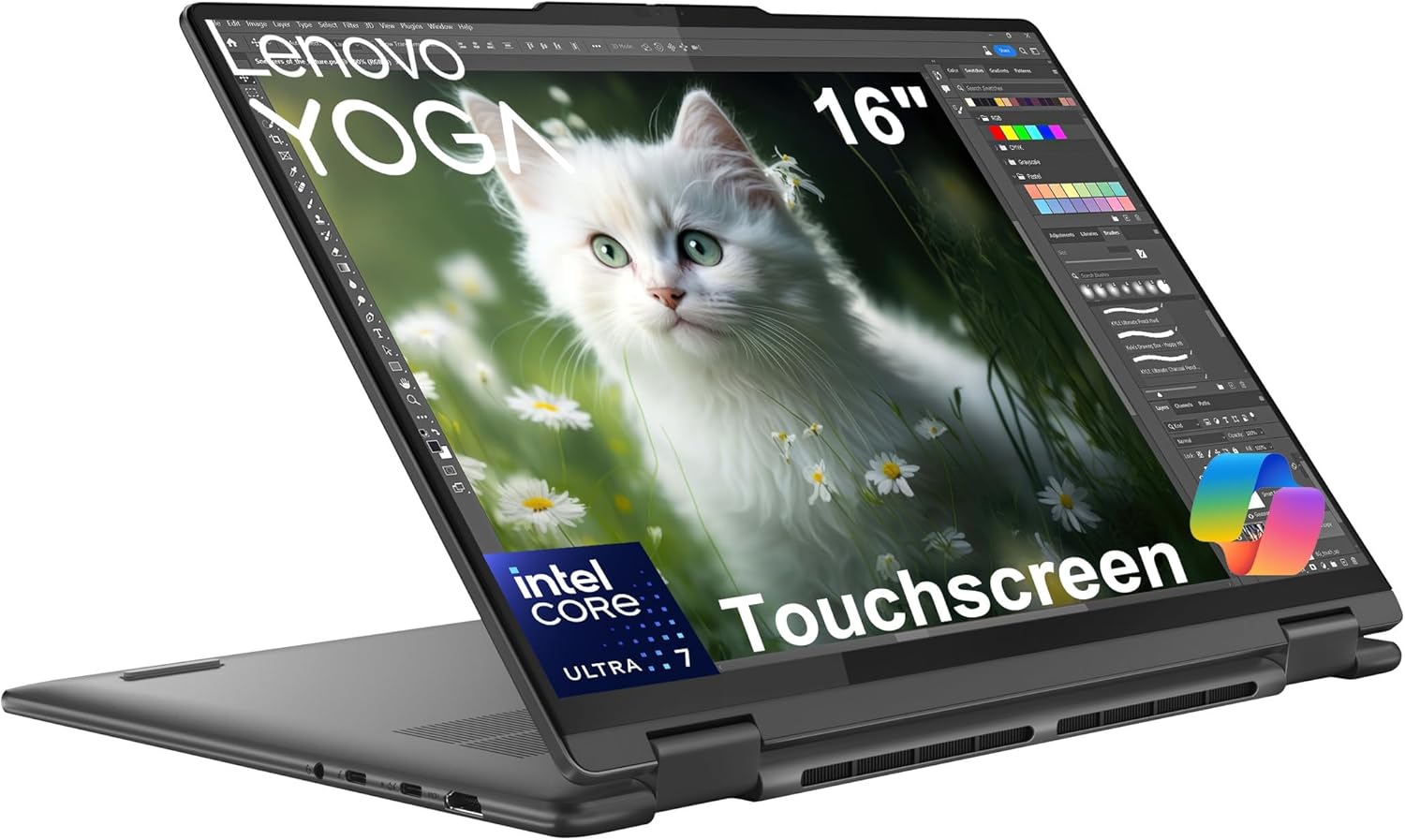 Lenovo Yoga 7i 2-in-1 AI Business Laptop (16' FHD+ Touchscreen, Intel Ultra 7 155U (Beat i7-1355U), 16GB DDR5 RAM, 1TB SSD), Backlit, FHD IR Webcam, Fingerprint ,Thunderbolt 4, Win 11 Home, AI PC