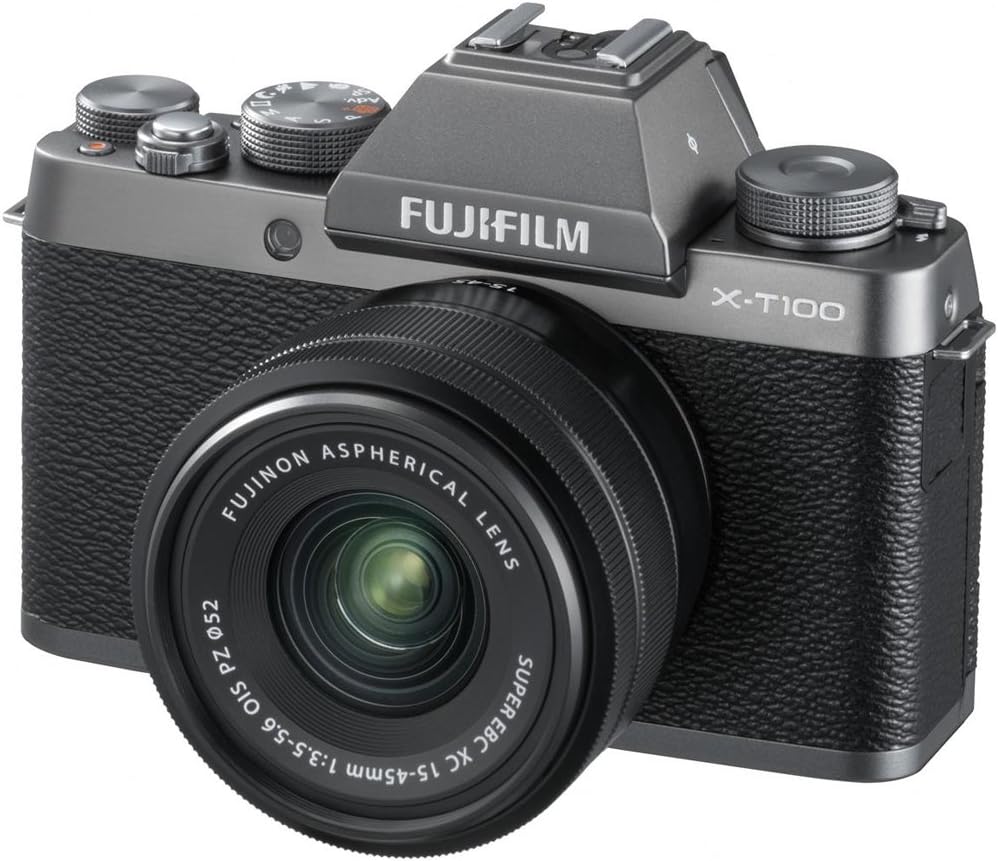 Fujifilm X-T100 w/XC15-45mm Lens Kit Dark Silver X-T100 Mirrorless Digital Camera w/XC15-45mmF3.5-5.6 OIS PZ Lens - Dark Silver