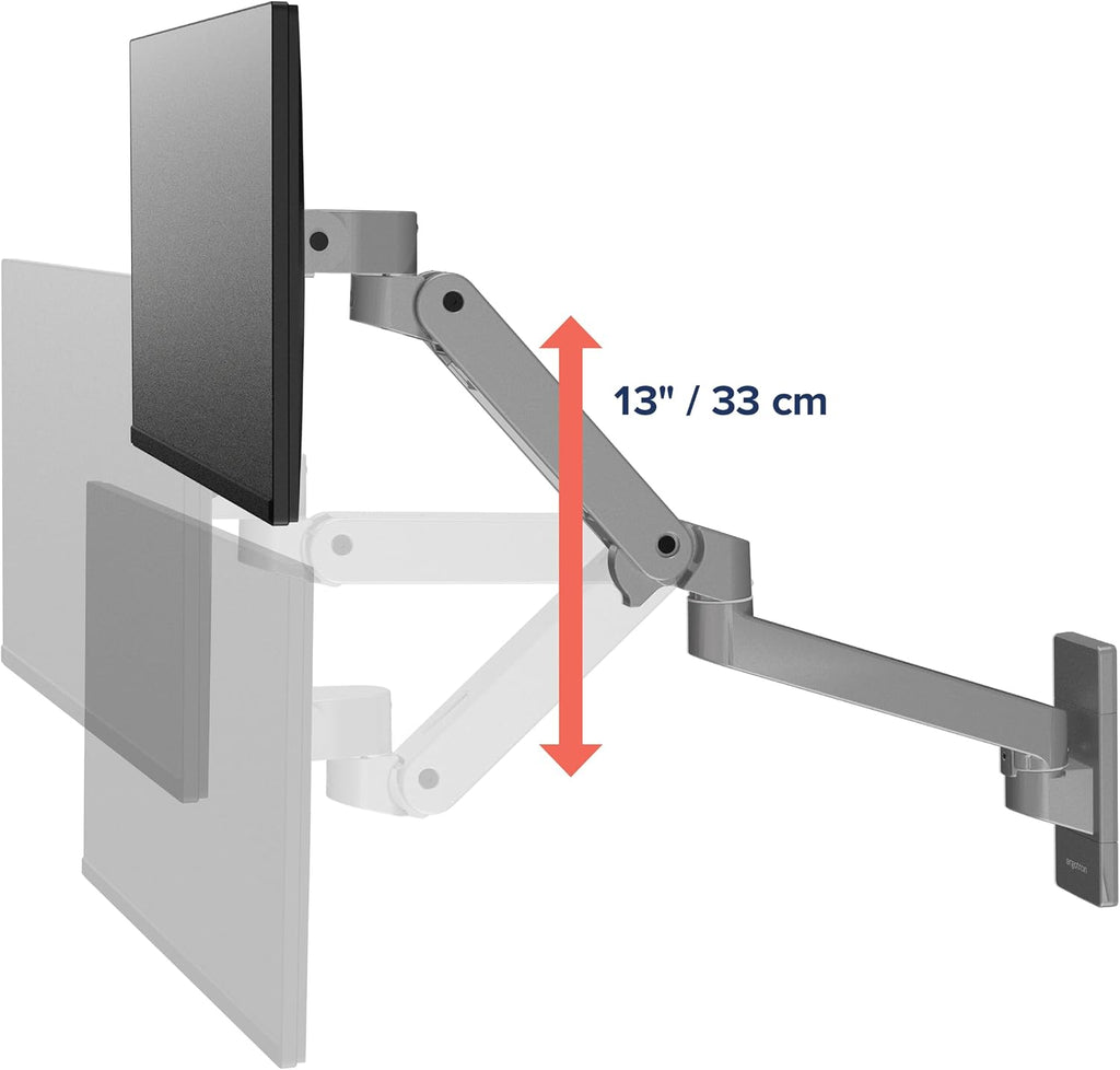 Ergotron – Upgraded LX Pro Premium Single Monitor Arm, VESA Wall Mount – for Monitors Up to 34 Inches, 4 to 22 lbs – Dark Grey