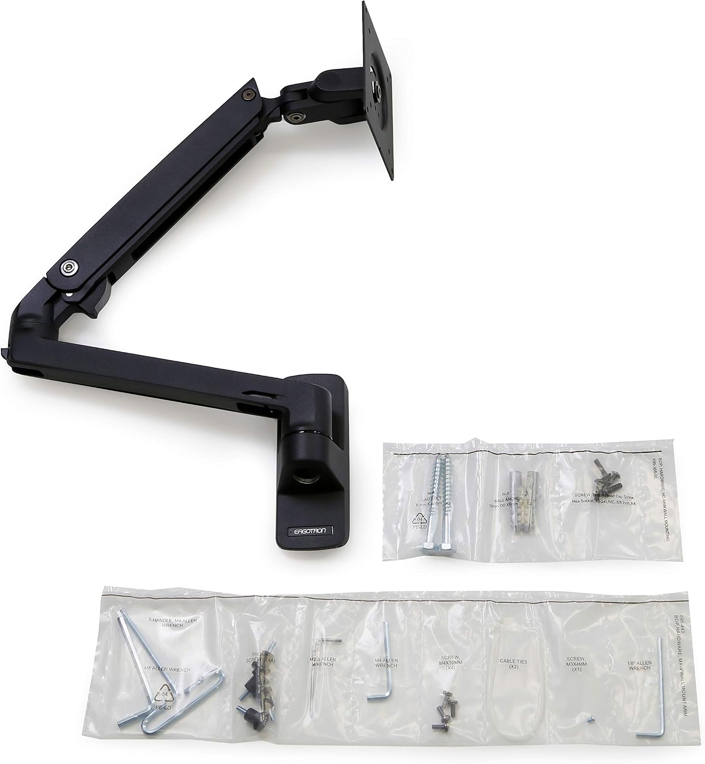 Ergotron – MXV Single Monitor Arm, VESA Wall Mount – for Monitors Up to 34 Inches, 7 to 20 lbs – Matte Black