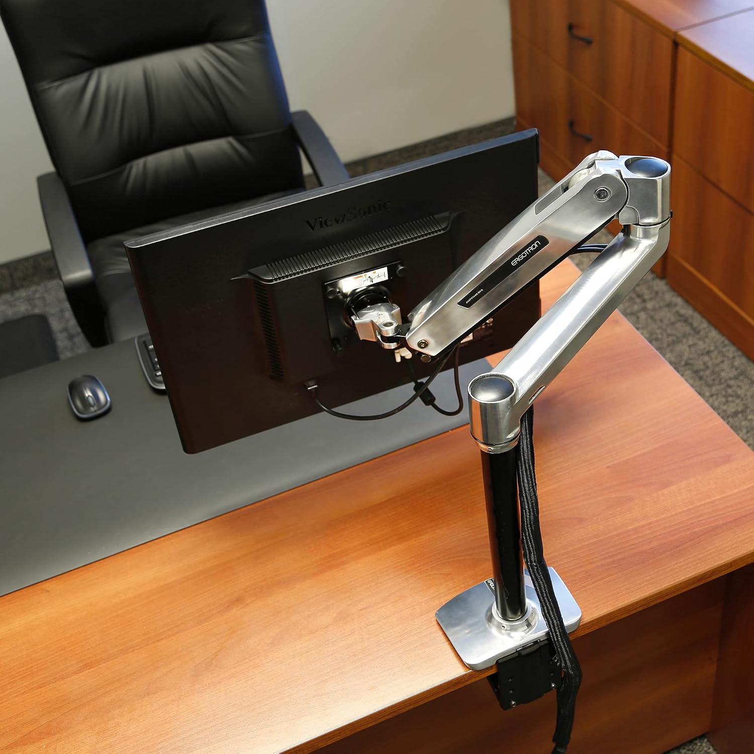 Ergotron – LX Sit-Stand Single Monitor Arm, VESA Desk Mount – for Monitors Up to 42 Inches, 7 to 25 lbs – Polished Aluminum