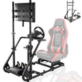 Dardoo Racing Simulator Cockpit with Monitor Stand Fits for Logitech G29 G920, for Thrustmaster T80 T150,for Fanatec, for PS4, for PC, Racing Stand Not Included Shifter, Wheel,Pedals,Display and Seat