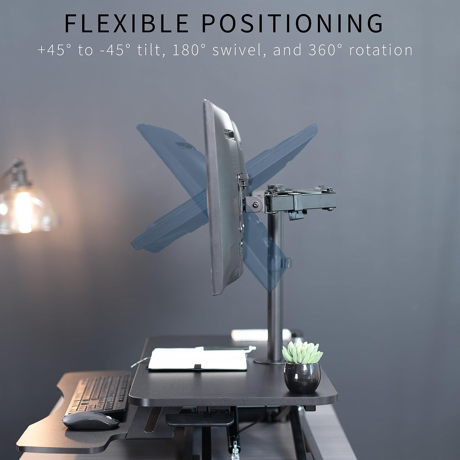 VIVO Height Adjustable 36 inch Standing Desk Converter with Dual 13 to 30 inch Monitor Stand, Sit Stand Monitor Mount and Desk Riser, Black, DESK-V036K-M2