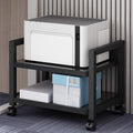 NKSTRWR Metal Printer Cabinet Table Rolling Under Desk With Wheels, 3D Black Rolling Printer Stand For Copier, Computer, Fax(Black,50cm/19.3in)
