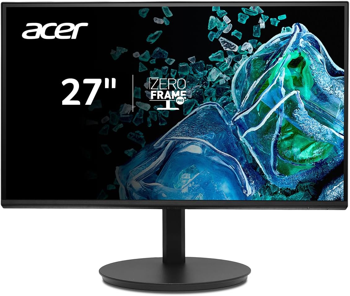 acer Vero 27' FHD 1920 x 1080 ZeroFrame Design IPS Home Office Monitor Adaptive-Sync Up to 120Hz Refresh 1ms (VRB) 1 x Display Port 1.2, 1 x HDMI 1.4 & 1 x VGA CB272 Gbmiprx