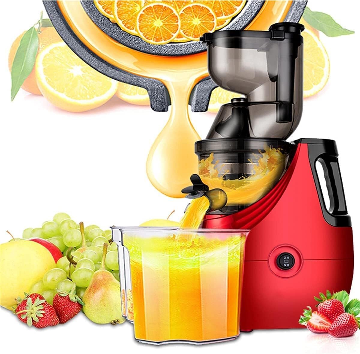 Slow Juicer Masticating Juicer Machine, 150W Cold-Squeezed Juicer, 3-Inch Wide-Groove, Easy to Clean, Low-Speed for Nutrient-Rich Juice