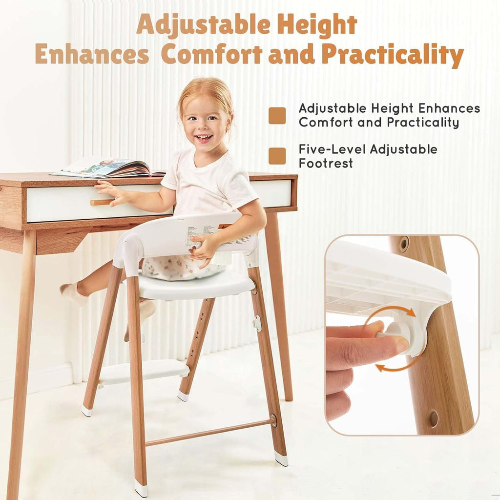 GYARING 5 in 1 Baby high Chair,Adjustable Convertible Infant Chair with Removable Tray, Easy to Clean,Khaki