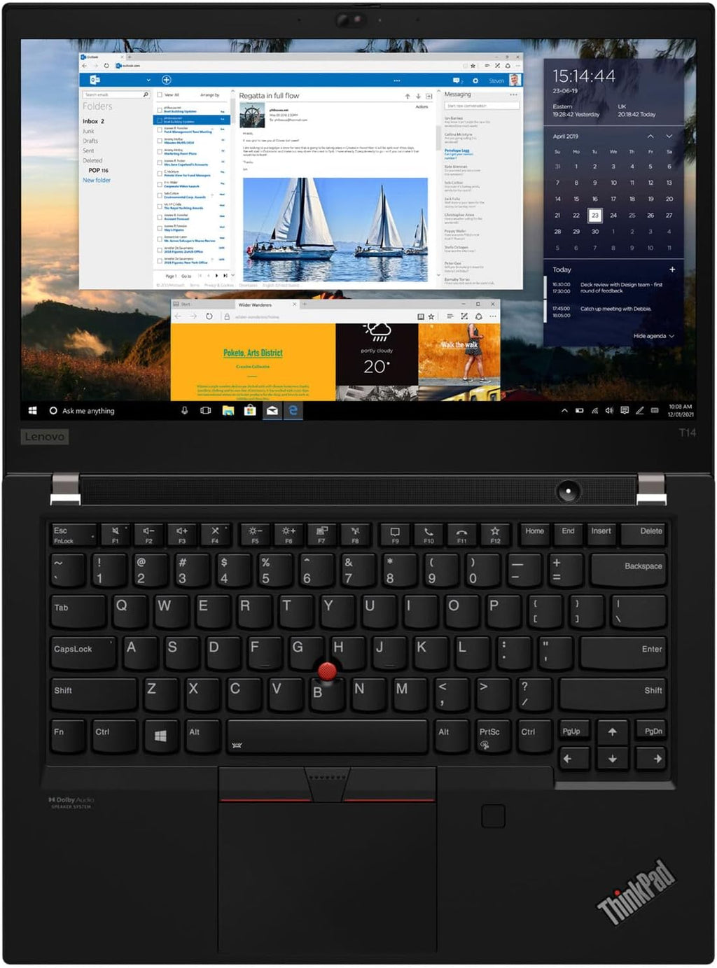 Lenovo ThinkPad T14 Gen 2 Laptop with 14' FHD Non-Touch Display, Ryzen 5 PRO 5650U Processor, 16GB Memory, 512GB SSD, 4G LTE Mobile Broadband, 3 Year Warranty, Backlit Keyboard, and Windows 11 Pro