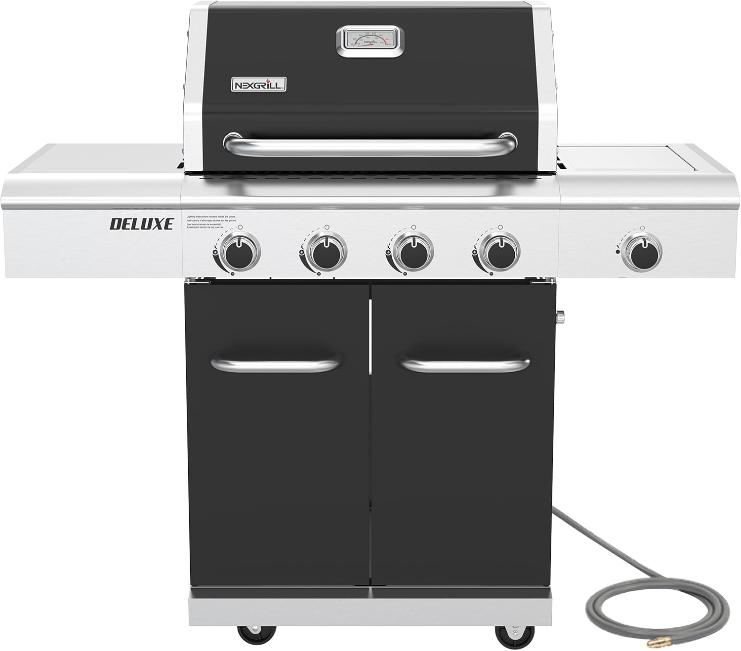 Nexgrill 4-Burner Natural Gas Grill with Side Burner and Griddle Insert, 627 SQ In Total Cooking Space, 59,000 BTUs Output, BBQ Grill Perfect for Outdoor Gatherings - 730-0958HE