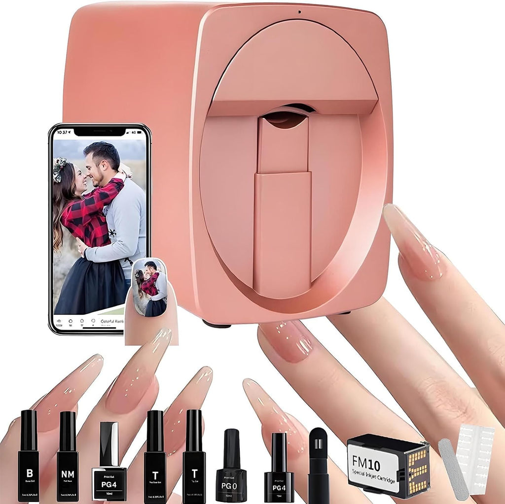 Nail Printer Nail Art Machine | Upgrade Portable 3D Nail Painting Machine W/Multiple Accessories1000+ DesignsSmart DIY Art Fingernail Printer Machine for Home Nail Salon Cute Girls Women White