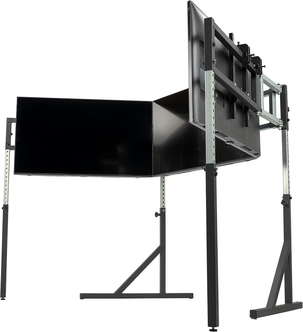 SimFab Triple Monitor and TV Floor Stand for Racing and Flight Simulators Model HD | Over 100x100mm VESA Mount, 40-55 inch Monitors or TVs (Triple Monitor or TV Stand, HD Mount Brackets)