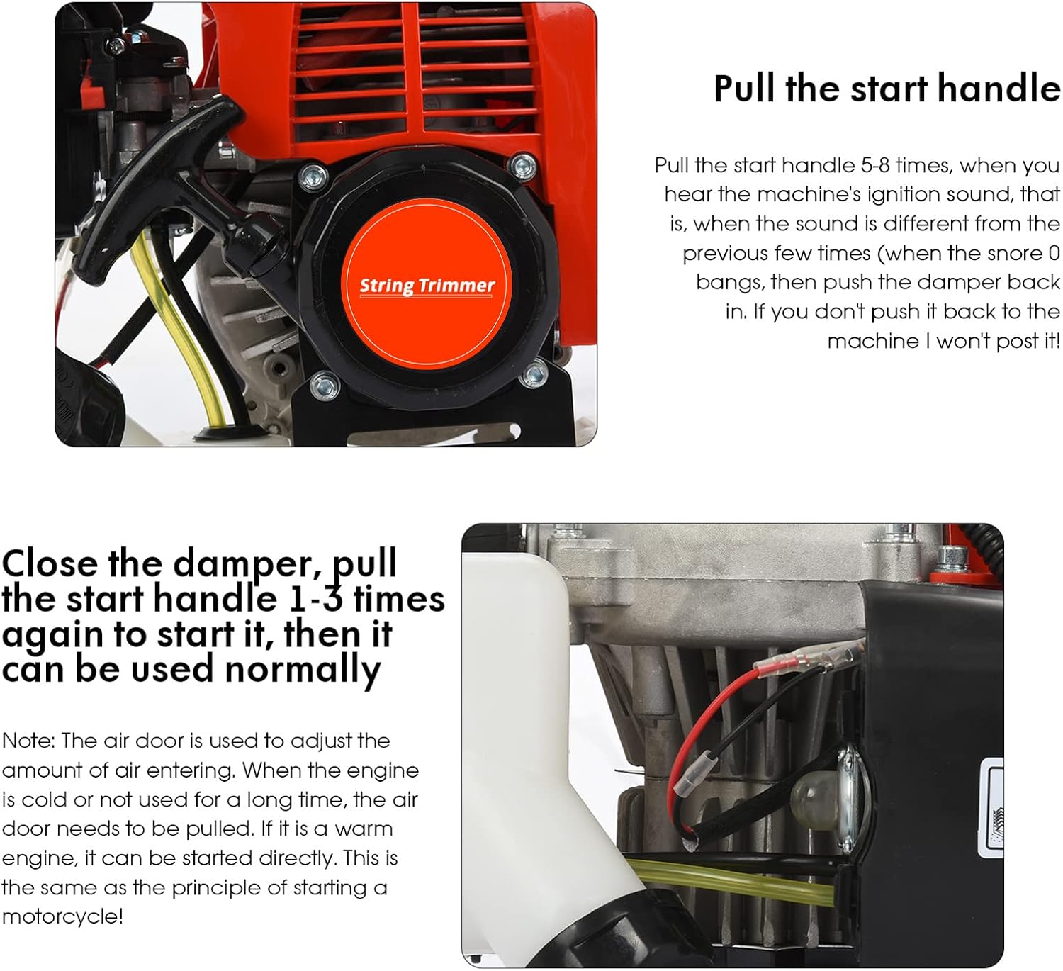 2024 New Gas Weed Wacker, 52cc 2-Stroke 5 in 1 Multi-Functional Lawn Mower Hedge Trimmer Pruners Gas Powered Brush Cutter, Weed Eater for Grass and Bush Shipping from US (Red 2)