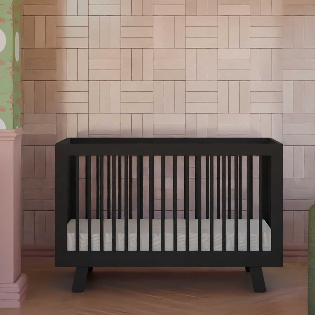 Babyletto Hudson 3-in-1 Convertible Baby Crib - GREENGUARD Gold Certified Convertible Crib to Toddler Bed & Daybed - Wooden Baby Bed with 4 Adjustable Mattress Heights - Easy to Assemble - Black