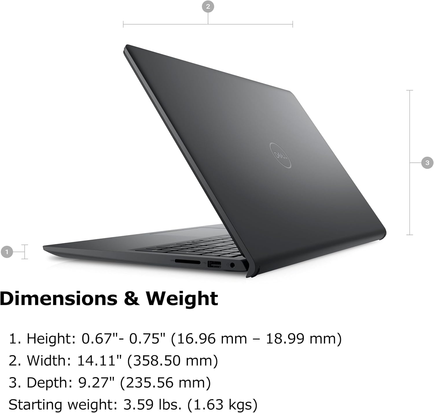Dell Inspiron 15 15.6' Touchscreen FHD Laptop Computer, 8-Core AMD Ryzen 7 7730U (Beat i7-1365U), 16GB DDR4 RAM, 512GB PCIe SSD, WiFi, Bluetooth, Type-C, HDMI, Carbon Black, Windows 11 Pro