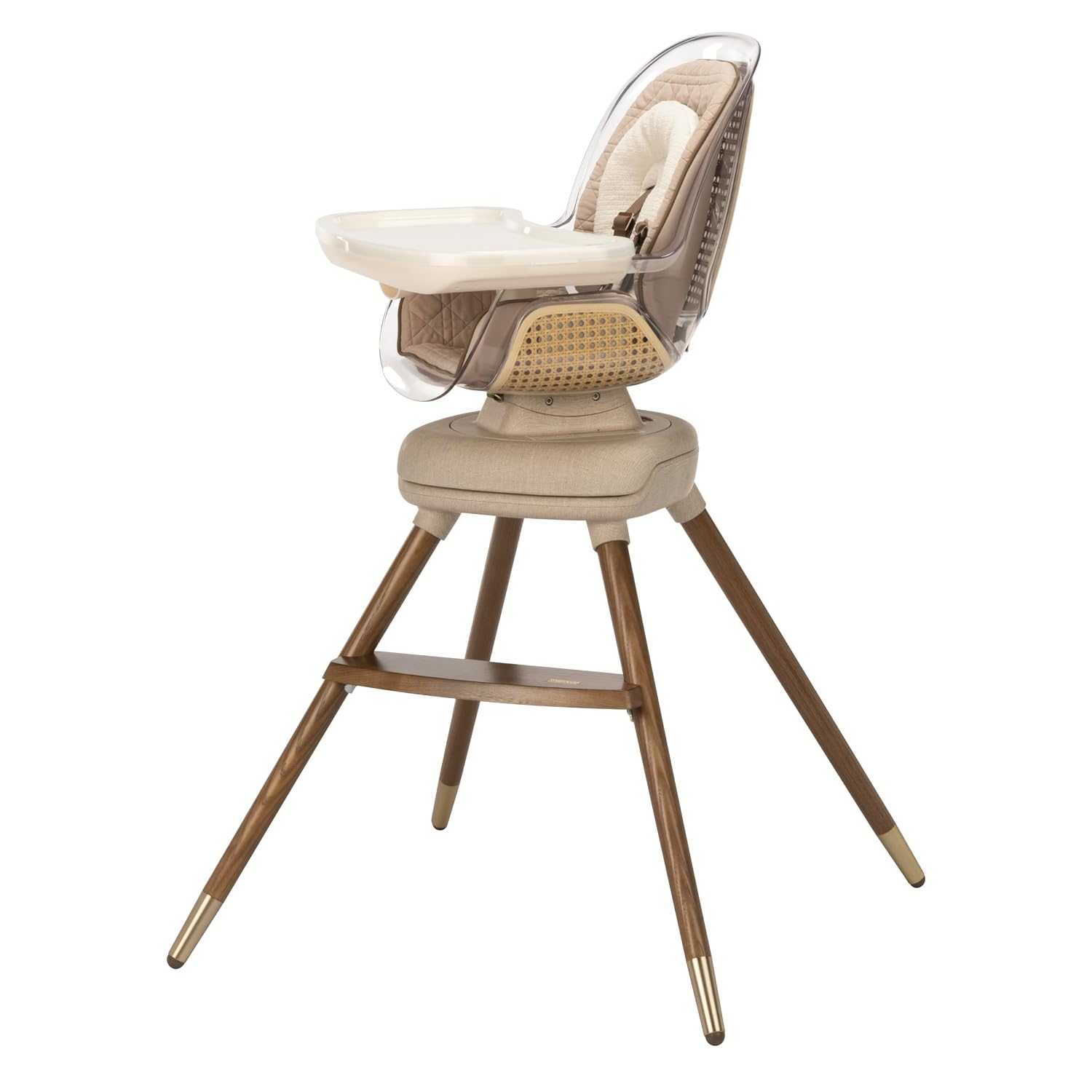 Maxi-Cosi Kiskadee 360 Rotating High Chair, 7 Modes, Infant to 5 Years up to 50 lbs, ClipQuik Magnetic Clip, 3-Position Tray, Washable Pad, Infant Recline, Booster Seat, Child Stool, Natural Heritage