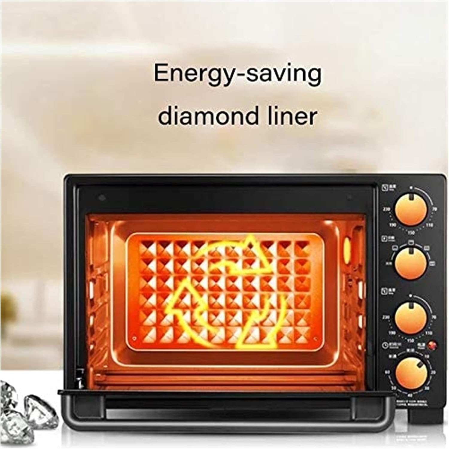 Toaster Oven Air Fryer Combo Countertop Convection Oven for Fries Chicken Cake Cookies Easy Clean 1500W Stainless Steel