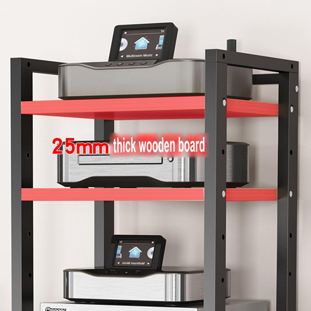5/6/7/8 Tier Furniture Media Stand DVD CD Player Stand Audio Rack Power Amplifier Equipment Cabinet with Height Adjustable Wooden Shelf Multifunctional Storage Shelves