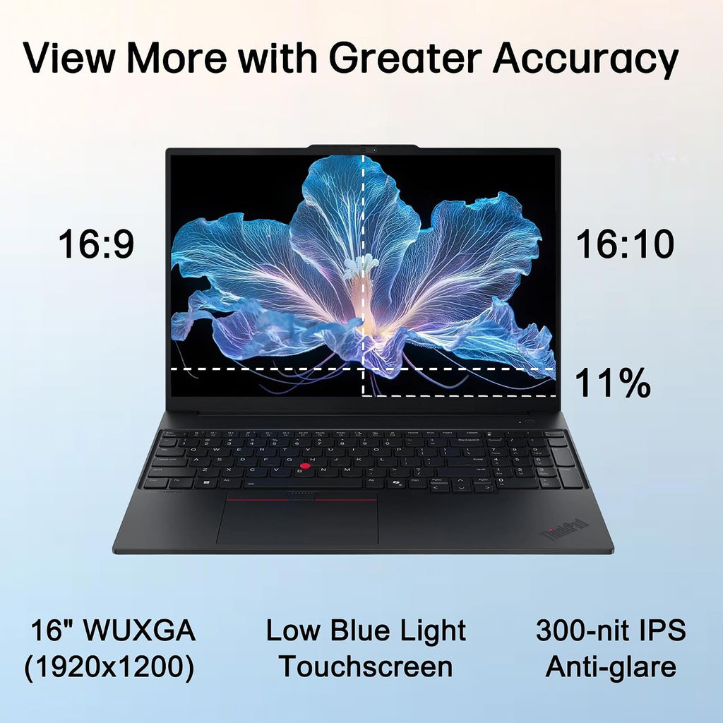 Lenovo ThinkPad E16 Gen 3 Business AI PC Laptop (16' FHD+ Touchscreen, AMD Ryzen 7 250 (> Intel i7-1355U), 32GB DDR5 RAM, 1TB SSD), 1080P IR Webcam, Fingerprint, Thunderbolt 4, Ethernet, Win 11 Pro