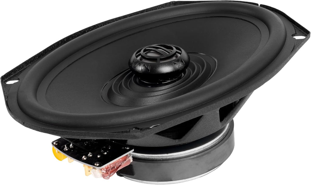 NVX® XFHD69L Premium 6x9' Motorcycle Speakers, 800W Peak (400W RMS), 2-Ohm Aftermarket Saddlebag Lid Coaxials with 1' Titanium Tweeters, Waterproof, for Harley-Davidson 1998 up (Pair)