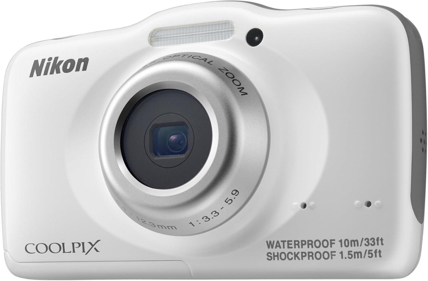 Nikon COOLPIX S32 Waterproof Shockproof Compact Digital Camera - White